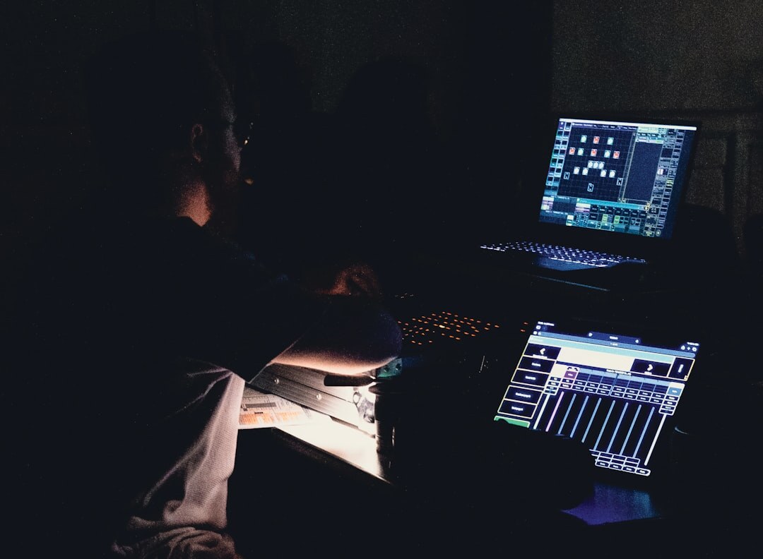 video editor at computer
